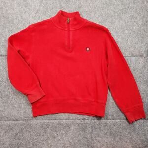 Ralph Lauren Chaps Sweater Boys Small 8-10  1/4 Zip Red Outdoors Casual Holiday